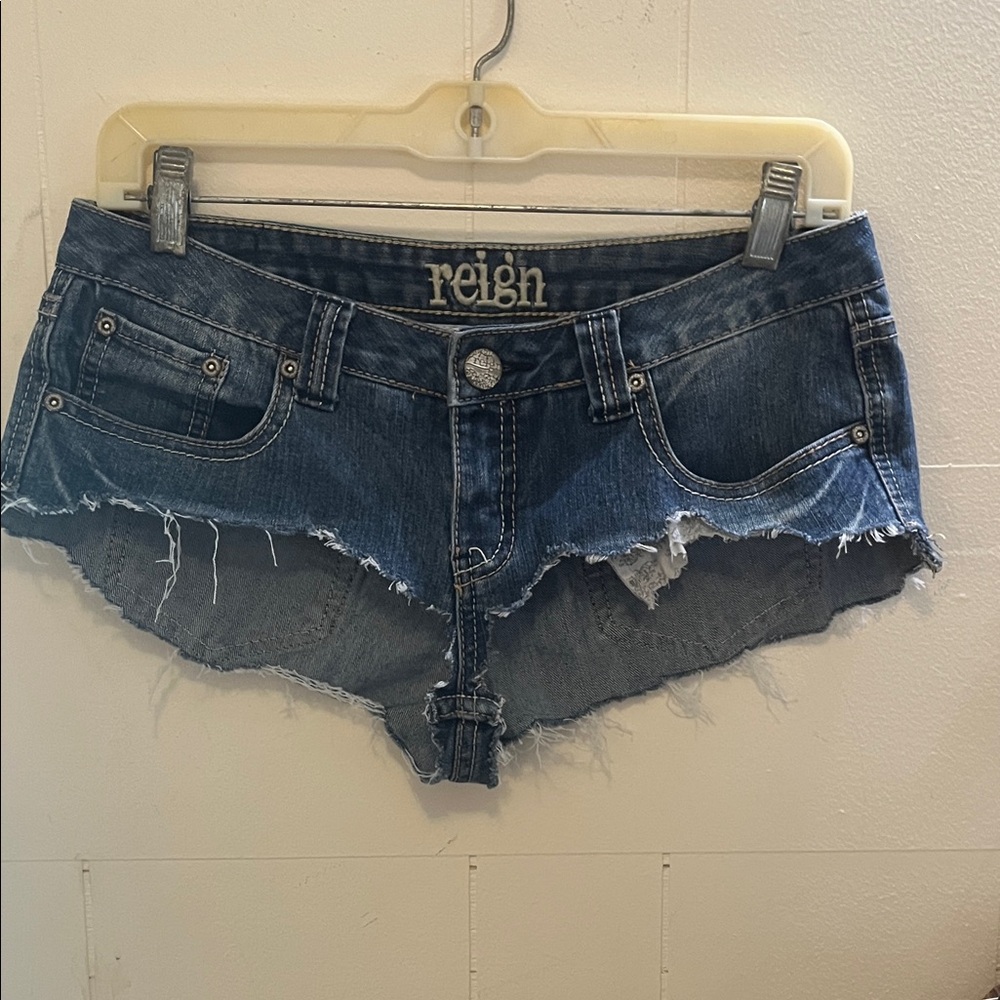 Distressed Blue Jean Shorts